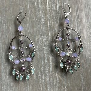 Hanging earrings.